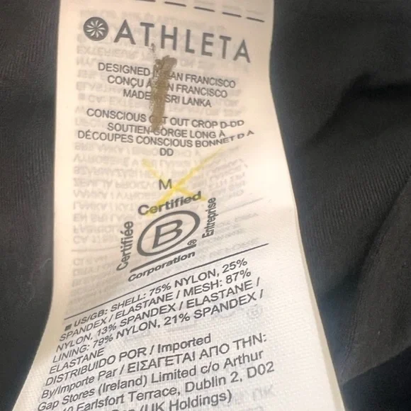 NWT Athleta Black Cut Out Conscious Crop - Picture 6 of 8